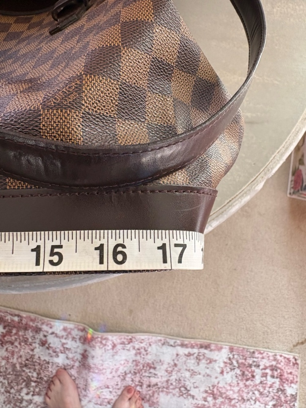 Louis Vuitton Brown Damier Canvas Travel Weekend Bag with Dark Trim - Picture 14 of 16